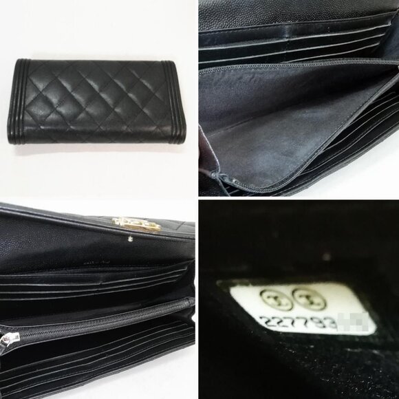 CHANEL Boy CC Flap Wallet Caviar Leather Chain Shoulder Crossbody Bag - Picture 4 of 5